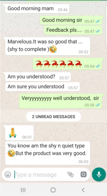 WhatsApp testimony chat 1